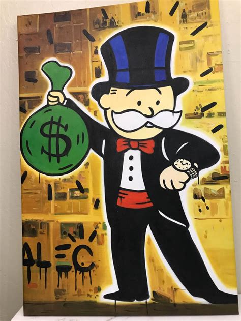 Alec Monopoly Monopoly Man W Bag Of Money Reproduction