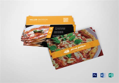 Pizza Business Card Design Template In Psd Word Publisher