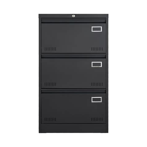 cadeninc Black 3-Drawers Metal Cabinet Lateral File Cabinet with Lock for Legal/Letter/A4/F4 ...