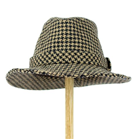 Fedora Houndstooth Tweed Hat - Twool