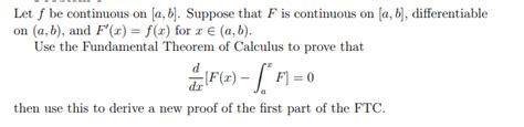 Solved Let F Be Continuous On A B Suppose That F Is Chegg