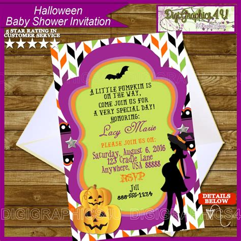 Halloween Baby Shower Personalized Invitation Printable