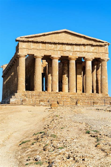 Temple of Concordia in Agrigento in Sicily Island Stock Image - Image of monument, agrigento ...