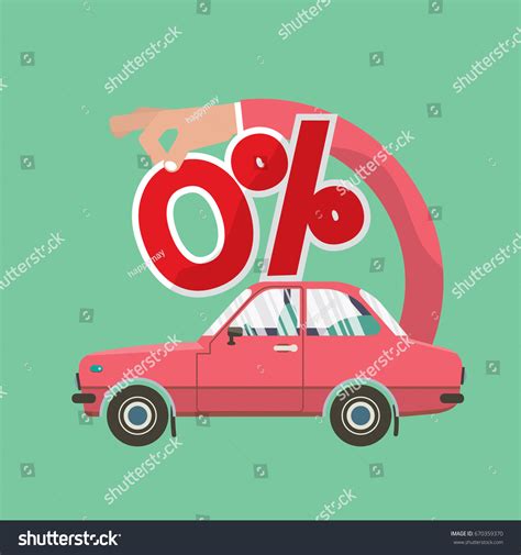 Zero Percent Car Loan Vector Illustration Stock Vector Royalty Free