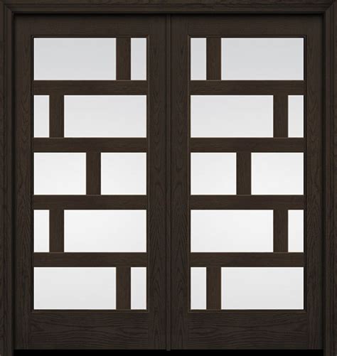 Contemporary Asymmetrical 10 Lite 6 8 Full Lite Flush Glazed Oak