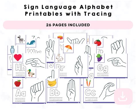 Sign Language Alphabet Printables with Tracing – CrystalandComp