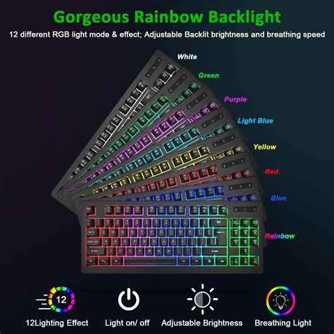 Bluefinger Wireless Gaming Keyboard Rechargeable Rgb Rainbow Backlit