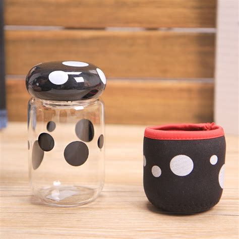 Cheap Price Unique 300ml Mushroom Shape Glass Drinking Water Bottle With Infuser High Quality