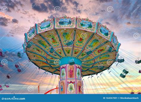 Empty Chair Swing Ride At Fun Fair Editorial Photo Image Of People