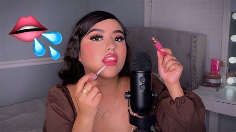 ASMR Lipgloss Application Extreme Mouth Sounds YouTube