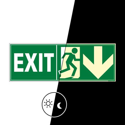 Panneau Exit Vers Le Bas Photoluminescent B Pho