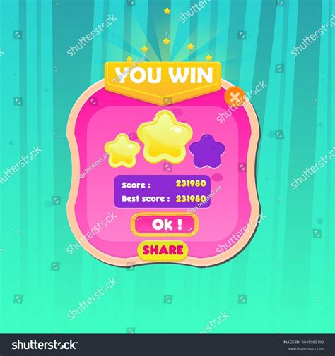 game ui button window  win stock vector royalty