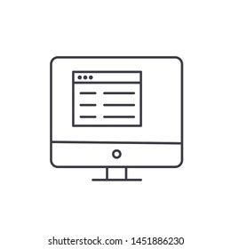 Computer Monitor Icon Flat Pc Symbol Stock Vector Royalty Free