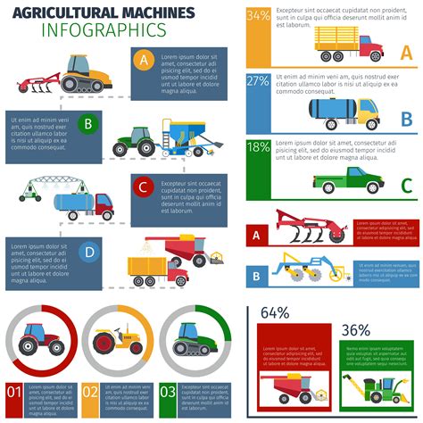 Agricultural Machines Infographic Set 468775 Vector Art At Vecteezy