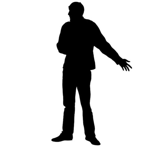 Premium Vector Black Silhouettes Man On White Background Vector Illustration