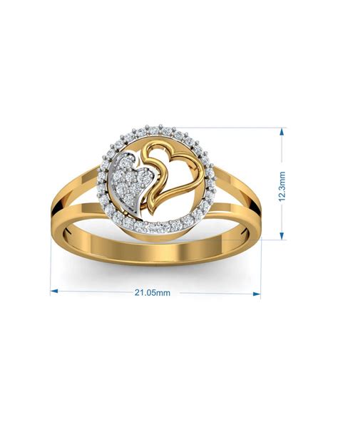 Buy Samra Diamond Hearts Gold Ring Endear Jewellery