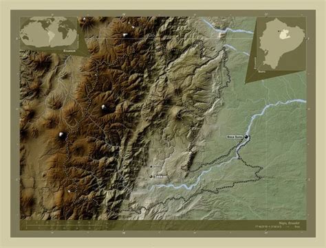 Napo Province Of Ecuador Elevation Map Colored In Wiki Style With