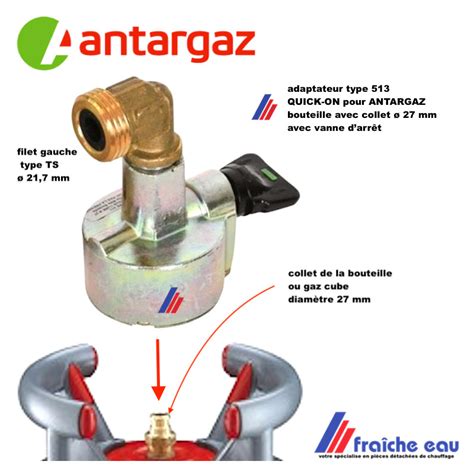 Adaptateur Quick On Pour Antargaz Entr E Vers La Bouteille Diam Tre