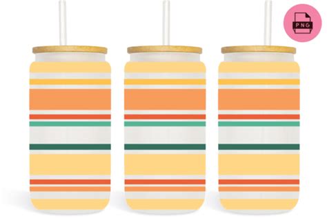 Retro Sunset Stripes Libbey Can Glass Graphic By Sasikharn · Creative