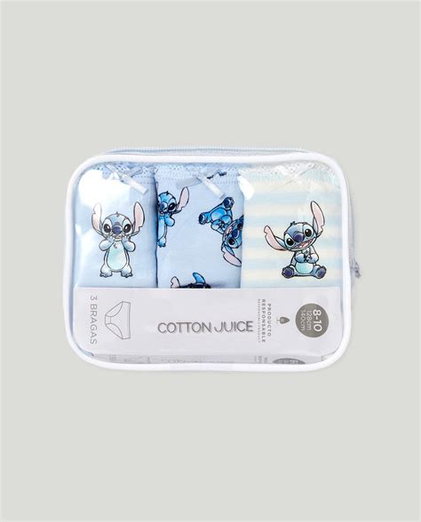 Pack tres bragas de niña Stitch Cotton Juice El Corte Inglés