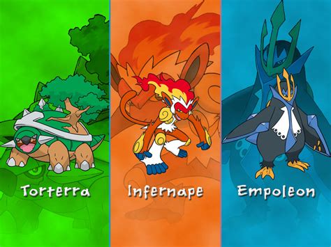 Pokemon Sinnoh Starters Wallpaper By Darkgreiga On Deviantart