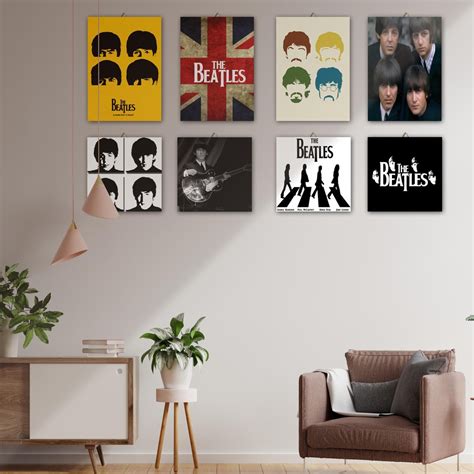 Jual POSTER KAYU Hiasan Dinding MUSISI THE BEATLES BAND MUSIK