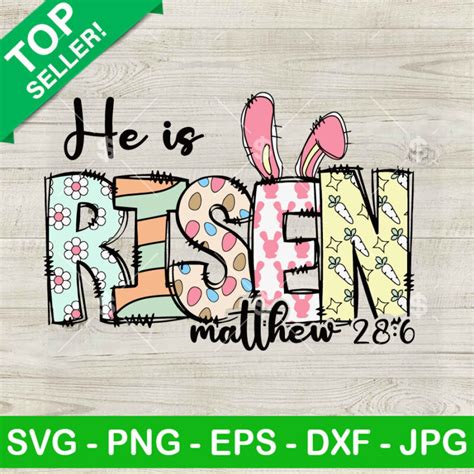 He Is Risen Matthew 28 6 SVG Easter Bunny Peeps SVG Jesus Christian