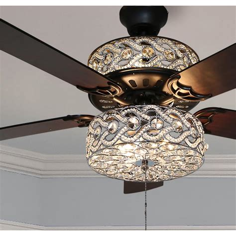 Double Ceiling Fan With Light : Rustic Bronze Lamped Ceiling Fan with ...