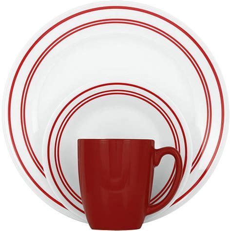 Corelle Livingware Classic Café Red Dinnerware Set 16 Piece