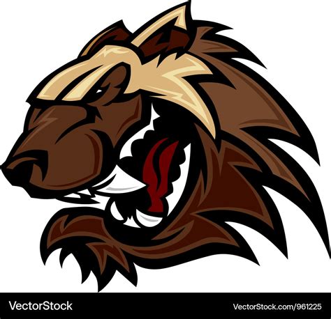 Wolverine badger mascot head Royalty Free Vector Image