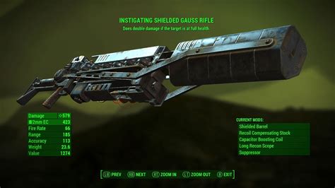 Fallout Instigating Gauss Rifle Best Legendary Gauss Rifle And