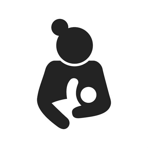 Premium Vector Breastfeeding Mother Icon Illustration Flat Style