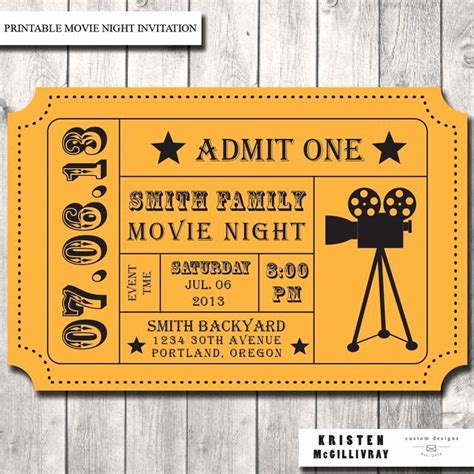 50 Admit One Movie Ticket Template