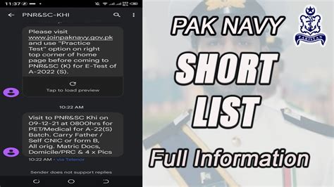 Pak Navy Sailor Short List Batch A 22 C 22 Marine Technical FMT