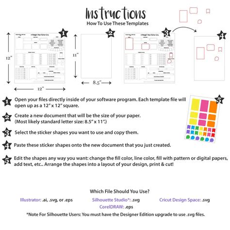 Make Your Own Planner Stickers Planner Sticker Template Pack - Etsy