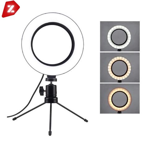 Ring Light Iluminador Selfie Makeup Tripé De Mesa Luz Led 6 polegadas