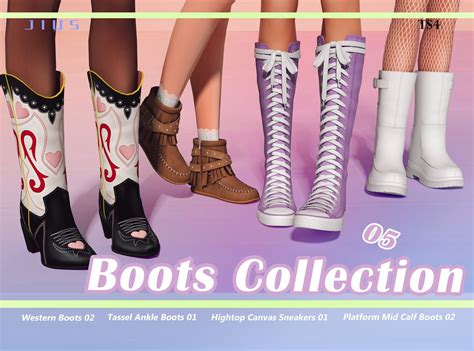 Overview Boots Collection 05 Jius Sims Sims 4 Cc Shoes Sims