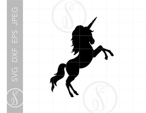 Unicorn Silhouette Svg File For Cricut Cute Black Unicorn Svg Etsy