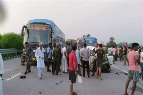 Uttar Pradesh Fatal Crash On Yamuna Expressway Claims 5 Lives Including A Woman