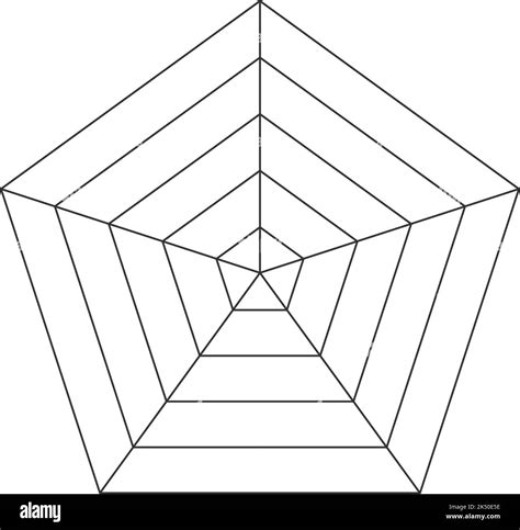 Pentagonal radar spider diagram template. Pentagon graph. Flat spider ...