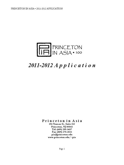 Princeton In Asia 2011 2012 Application Pdf Teaching English As A Princeton In Asia 2011 2012 Application Pdf Teaching English As A