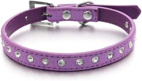 Benala Soft Seude Leather Full Rhinestone Dog Collar