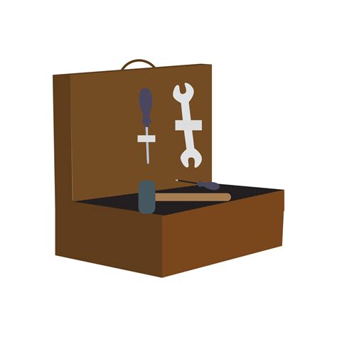 Simple Worker Toolbox Png Image Toolbox With Wrench And Screwdriver On