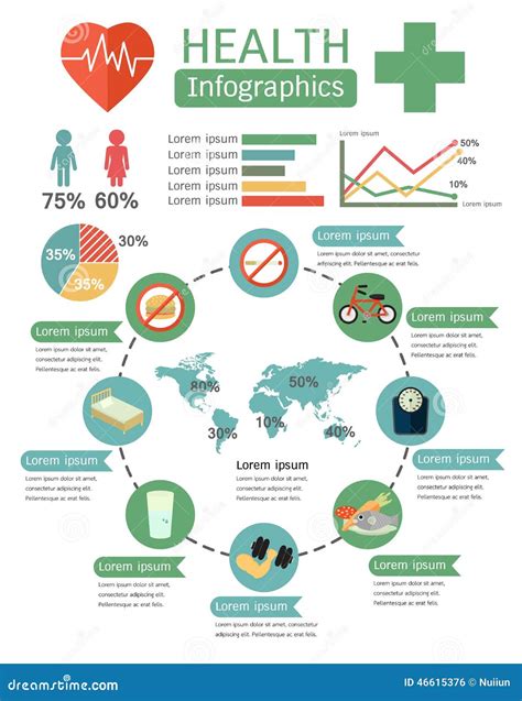 Health infographics stock illustration. Illustration of female - 46615376