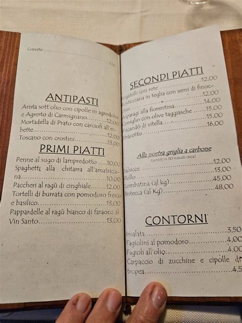 Menu Da Il Falcone Ristorante Poggio A Caiano