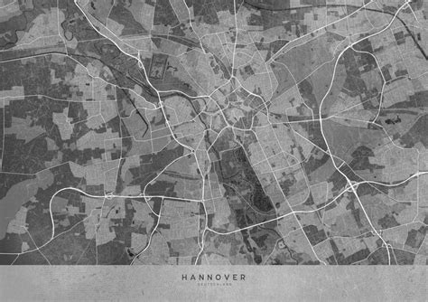 Artystyczne Ilustracja Gray Vintage Map Of Hannover Germany Posters Pl