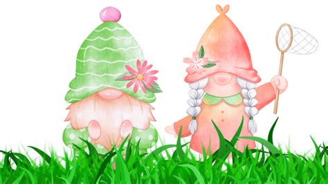 Spring Midget Meadow Hat Spring Gnome Grass Png Transparent Clipart