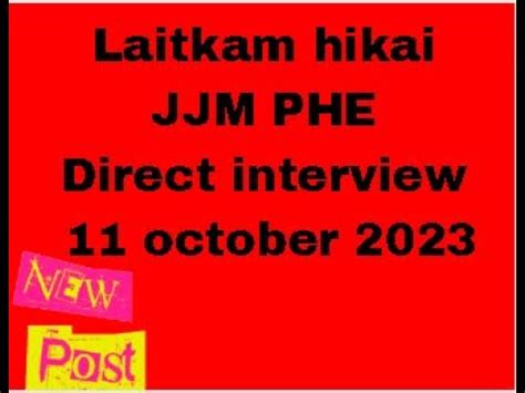 Laitkam Ha JJM PHE Shillong Meghalaya YouTube