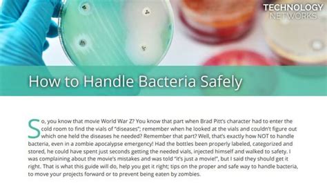 How To Handle Bacteria Safely | Technology Networks