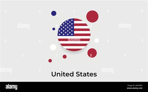 United States Flag Bubble Circle Round Shape Icon Colorful Vector Illustration Stock Vector